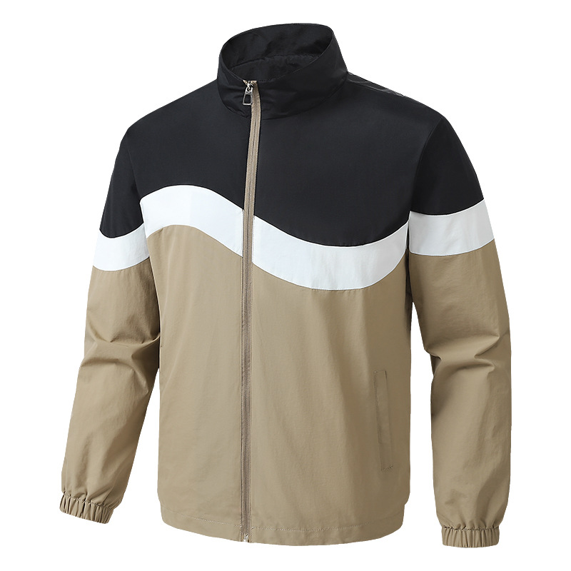 2025 nuevo hombre deportivo casual chaqueta de empalme primavera y otoño delgada marca de moda versátil viaje de moda masculina