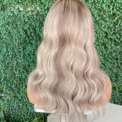 Braided Hair White Medical Headgear, Silicone Headgear, in stock Women Headgear Real Hair