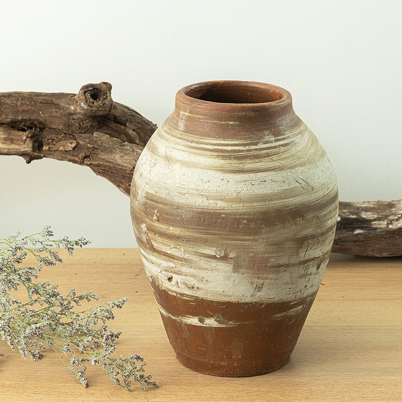 Chinese Style Vintage Vase Coarse Pottery Flower Pot Flower-arranging Old Style Red Pottery Antique Coil Pot Large Diameter Ornaments Pottery Pot Chinese Style Vintage Vase Coarse Pottery Flower Pot Flower-arranging Old Style Red Pottery Antique Coil Pot Large Diameter Ornaments Pottery Pot