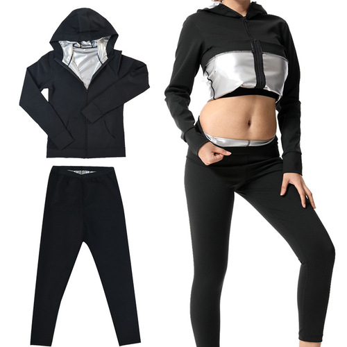 Cross-border sweaty yoga clothing silver-coated zipper fitness sweatshirt women's sports fitness training clothing outer wear suit clothing