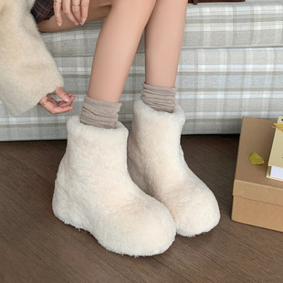 10cm��Ƥëһ�w��ë��ѩ��ѥ2025�����¿�r�з����Ӻ�ů��ЬŮ