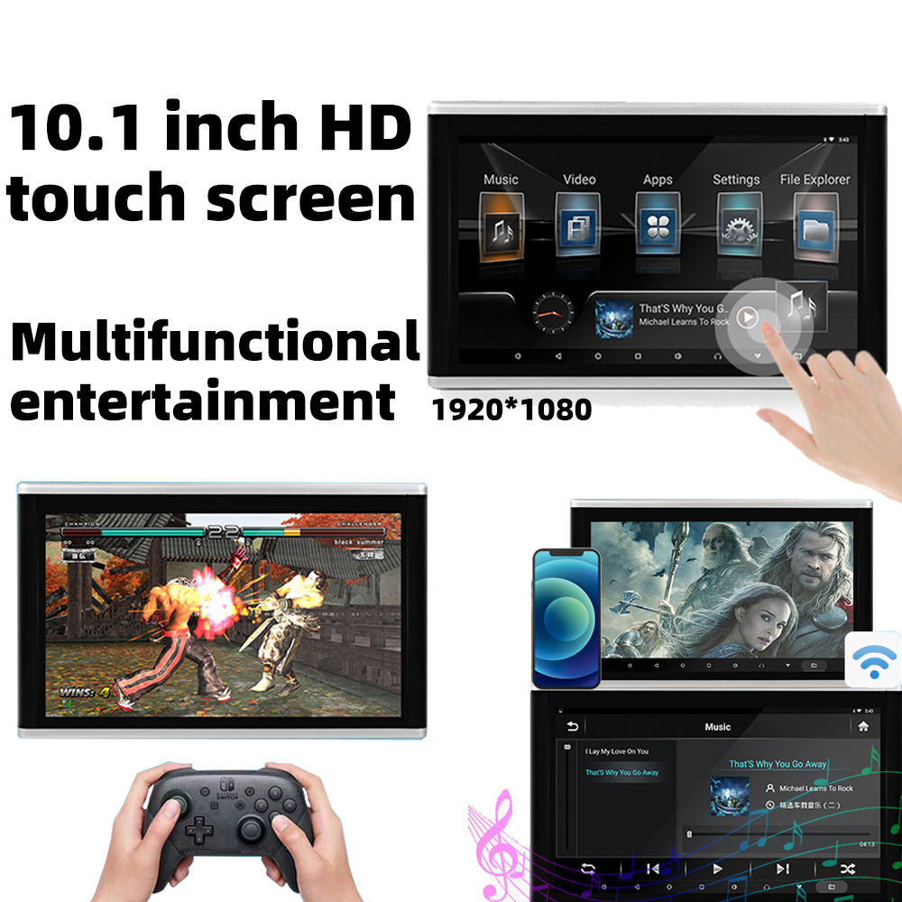 10.1-inch rear seat entertainment monitor with headrest 10.1inch External Android monitor 10.1inch Android monitor