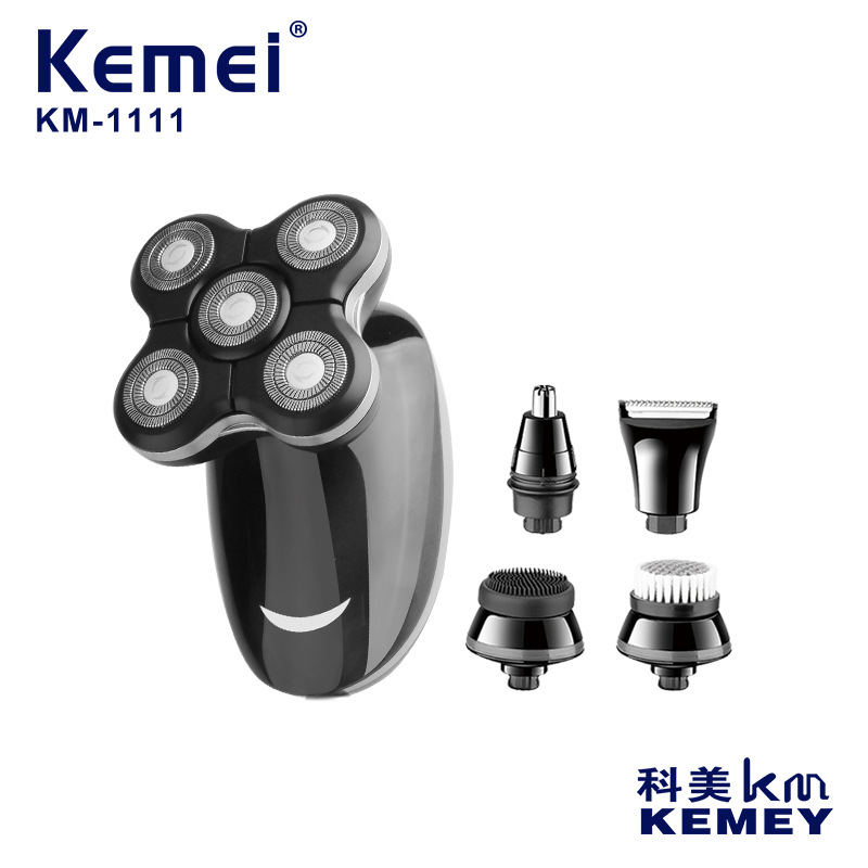 Kemei KM-1111 de lavado de cuerpo completo multifuncional corte de pelo afeitado nariz limpieza del cabello USB multifuncional máquina de afeitar