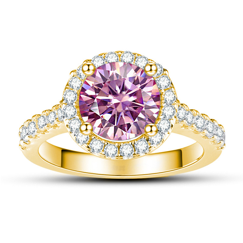 1 quilate 6.5mm anillo de diamante de color oro anillo de diamante de plata S925 propuesta de matrimonio anillo de mujer explosivo lote