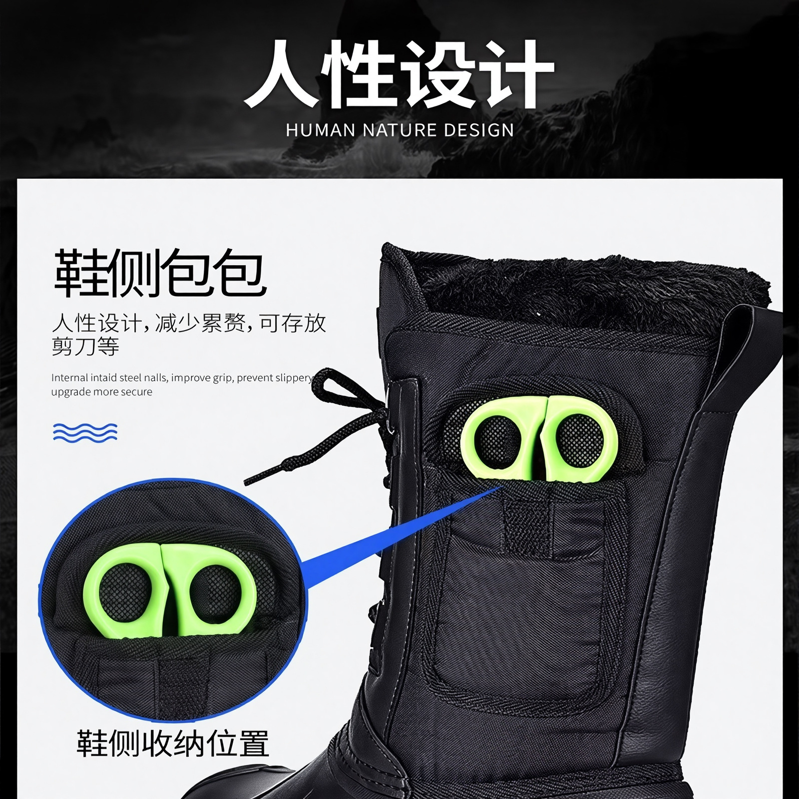 Zapatos para hombres botas de nieve, una botas de algodón caliente, botas de algodón impermeables y anticongelantes, botas gruesas