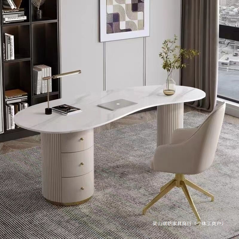 Light Luxury Slate-Shaped Office Computer Desk, Designer Desk, Beauty Salon, Medical Beauty Consultation Room, Reception Desk and Chairs Light Luxury Slate-Shaped Office Computer Desk, Designer Desk, Beauty Salon, Medical Beauty Consultation Room, Reception Desk and Chairs