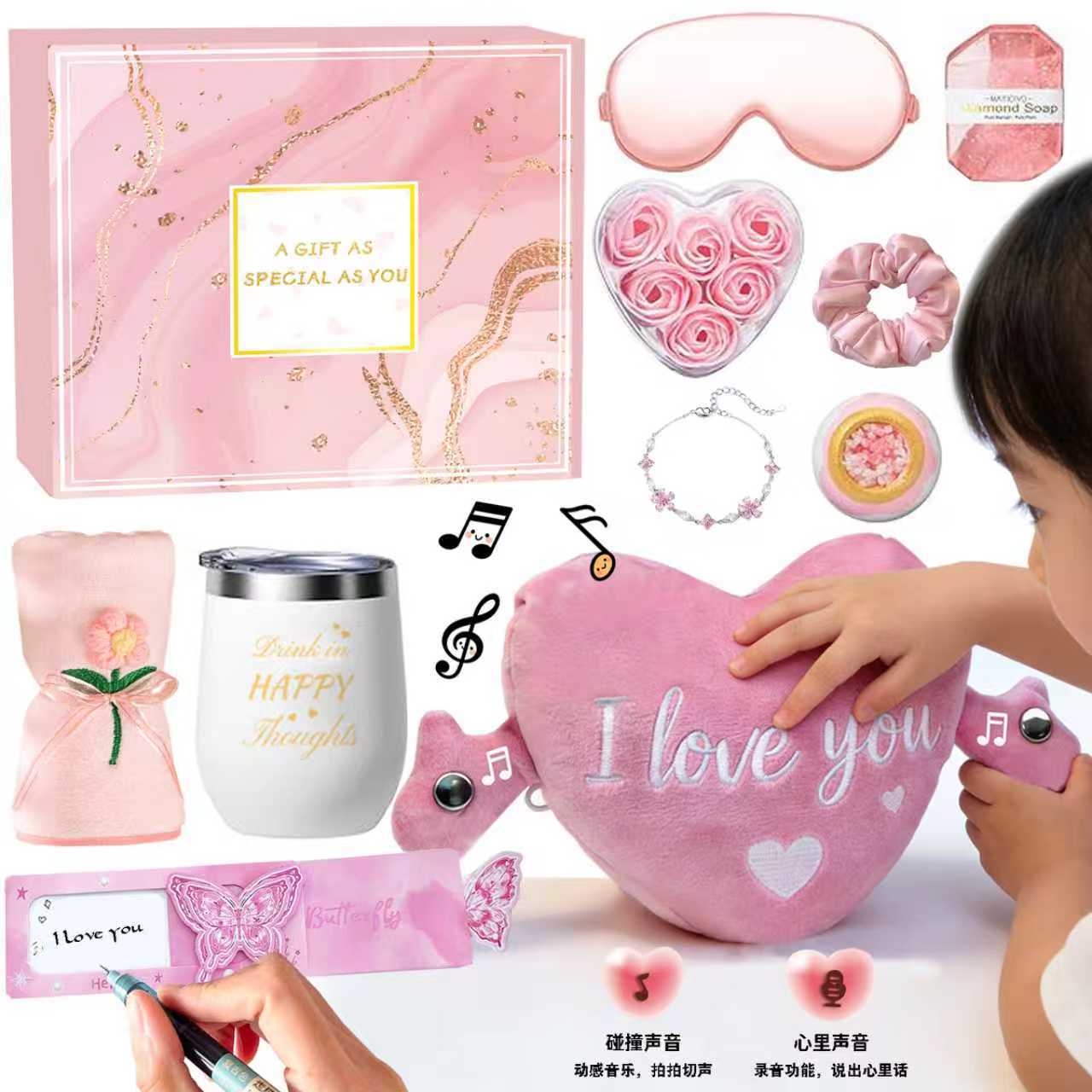 Caja sorpresa con juguetes de personajes de dibujos animados para niños, regalo de cumpleaños sorpresa para niñas.