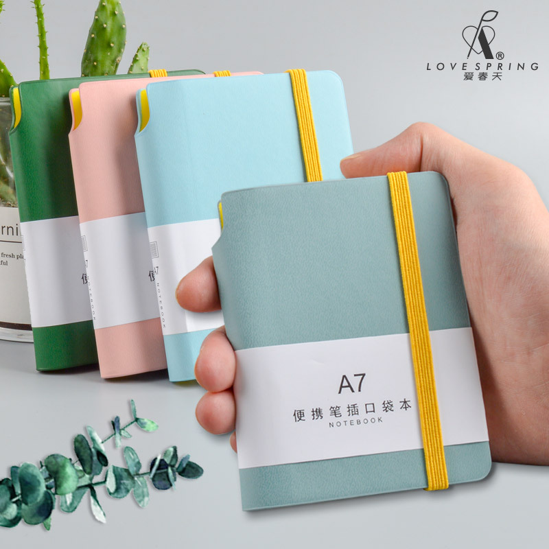 Casual Glue-Packed Wireless Small Notebook Flap Pocket Pants Portable Business Notebook Strap Pen Insert Notepad Can Be Wholesale with Logo