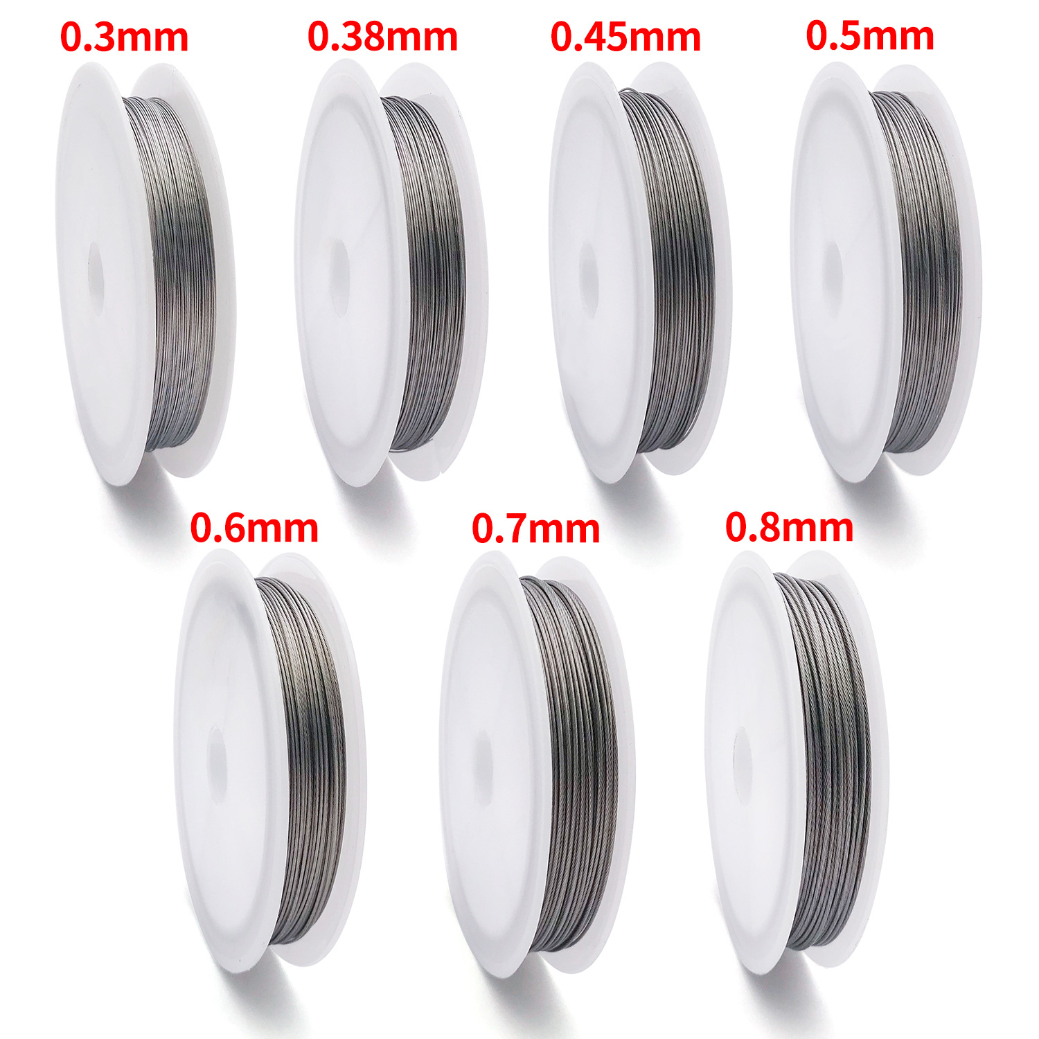 0.3mm-0.8mm钢色细金属软线钢丝线手工DIY珠宝饰品配件串珠引线