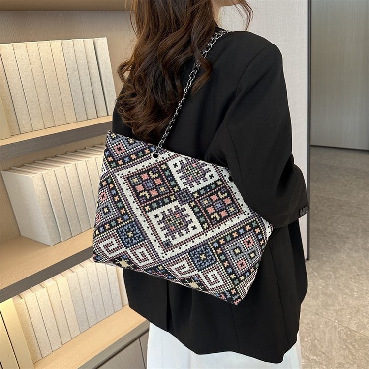 Bolsa nacional de gran capacidad 2023 bolsas de lona rojas red bolsas de brazo bolsas de hombro de mujer al por mayor