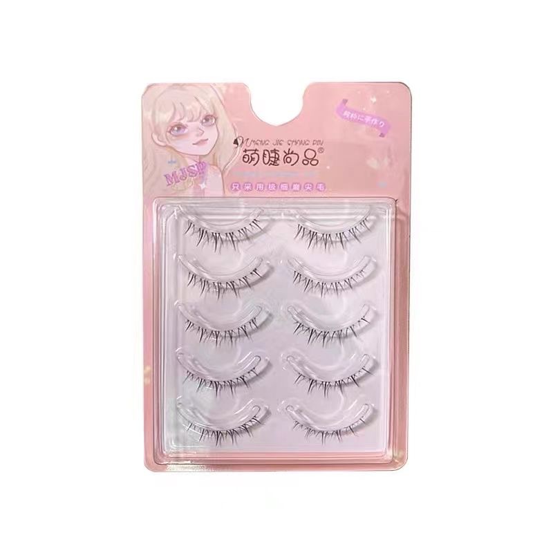 Linda pestaña Shangpin versión de dibujos animados Mao Liu dulce fresco inferior pestaña transparente tallo suave y cómodo segmentado maquillaje desnudo japonés ZX07