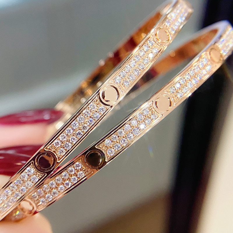 Kajia V Gold Love High Version Diamond-Encrusted Narrow Starry Sky Bracelet for Women, Plated with 18K Rose Gold, Simple Design, Wholesale from Manufacturer
