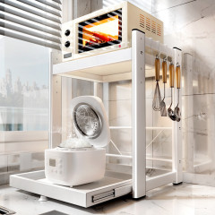キッチン炊飯器電子レンジ棚収納ラック引き出し式カウンタートップ多機能オーブンエアフライヤー収納ラック