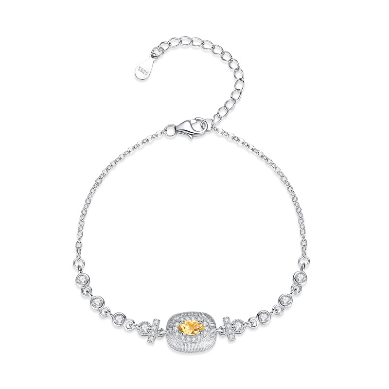 Joyas hechas a mano de piedra natural Pulsera de plata esterlina S925 para mujer