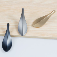 現代簡約櫃門拉手實心葉子形單孔拉手電視櫃衣櫃床頭櫃鋁合金拉手