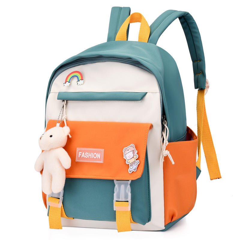 Nueva Salida de primavera mochila para niños 3-5-7 años de edad mochila estudiante de escuela primaria estudiante de secundaria Mochila de color de contraste de estilo coreano
