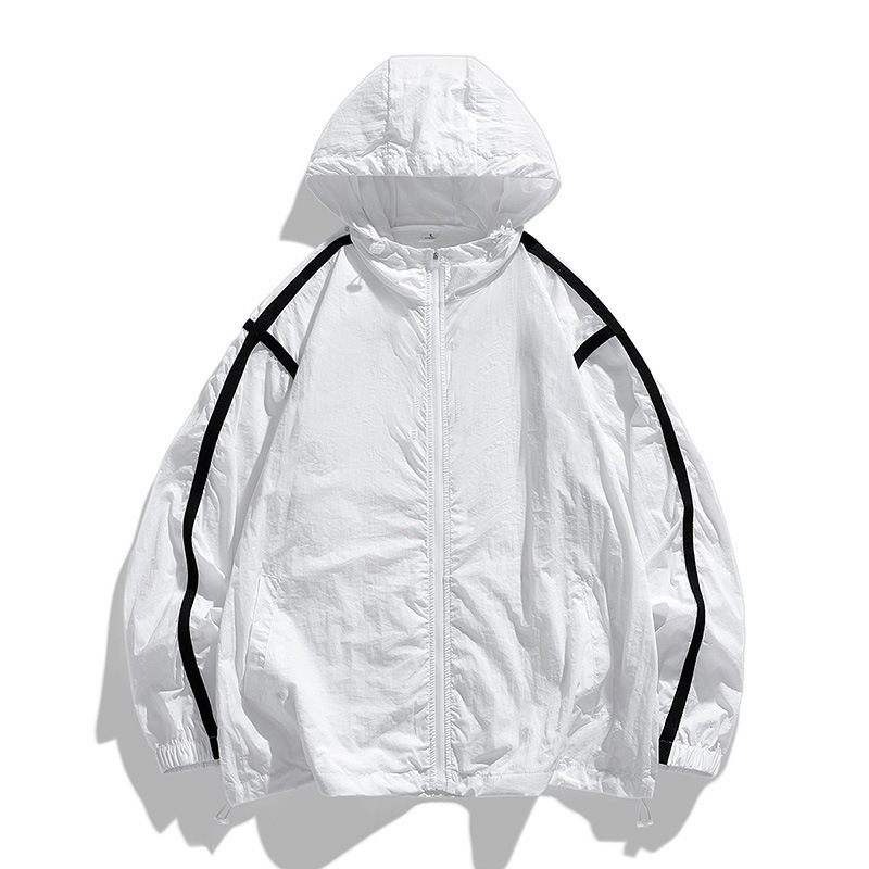 Ropa de protección solar para hombre verano ultra delgada piel de seda de hielo transpirable suelta de cuello vertical chaqueta de secado rápido abrigo de manga larga fresco
