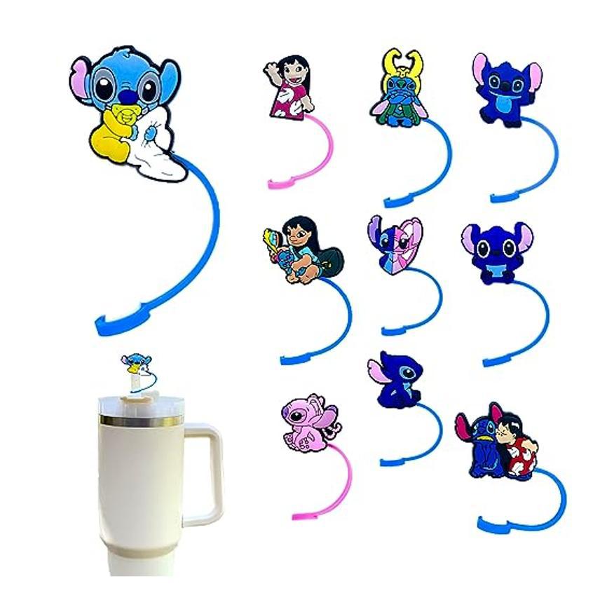 Silicone de dibujos animados tapa de paja goma blanda Kawaii Kitty 10 mm taza Stanley tapa de paja grande 40 onzas 3