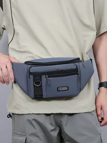 Nylon Running Sports Waist Bag, Unisex, Simple, Multi-Functional, Single-Shoulder Waist Bag, Large Capacity, Adjustable Mobile Phone Bag