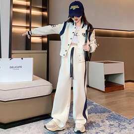 女童秋装开衫棒球服套装韩系网红新款运动长裤时尚潮酷两件套百搭