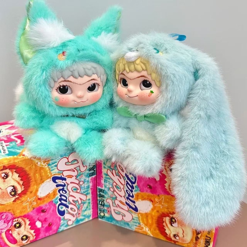 毛毛WAKUKU2潮玩盲盒狐狐兔兔捣蛋日记系列搪胶毛绒玩具潮流盲盒|undefined