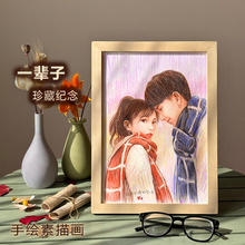结婚纪念日礼物周年女朋友老公生日老婆女生男照片定 制画闺蜜新
