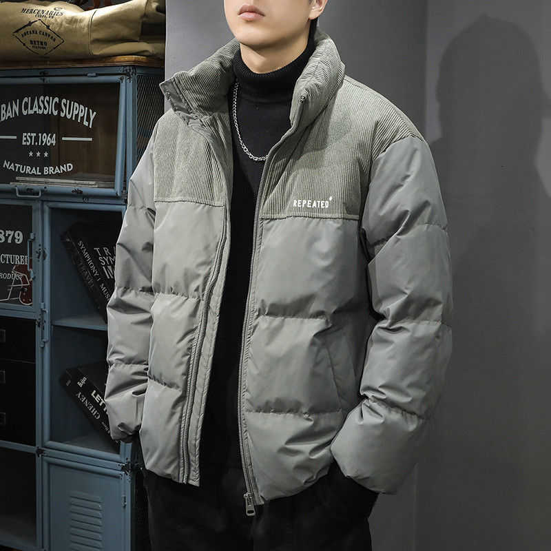 2024 새로운 겨울 칼라 바느질 내한성 다운 재킷 남자 느슨한 짧은 90 흰색 오리 두꺼운 따뜻한 재킷