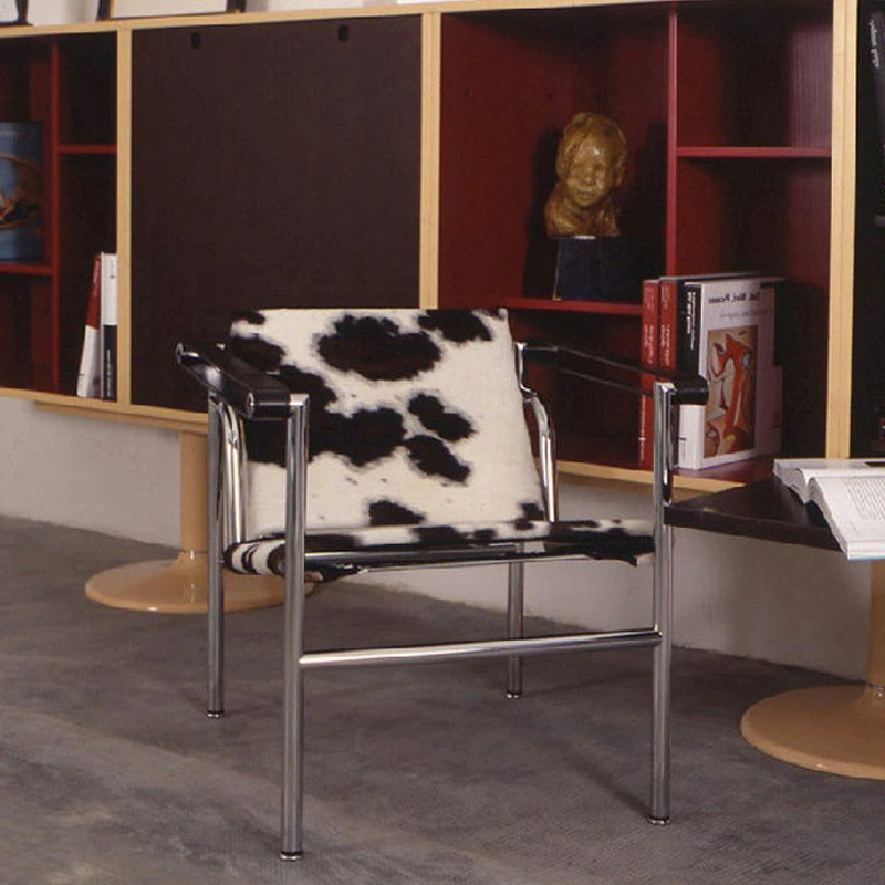 LC1 Bauhaus estilo antiguo diseño silla de ocio simple acero inoxidable pequeño tipo sofá individual