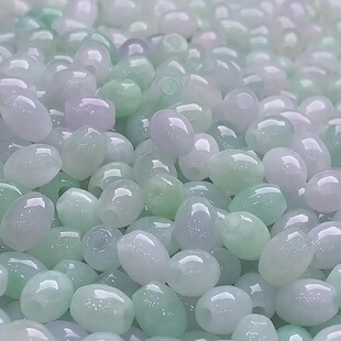 Natural Jade A-Grade Jewelry Jade Large Hole Rice Beads Jade Beads Jewelry Wholesale Jewelry