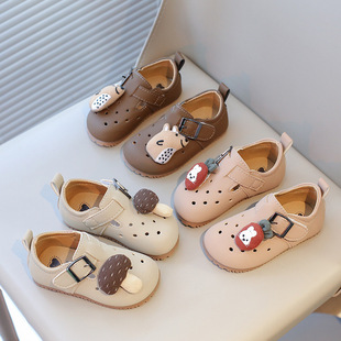Girls Small Leather Shoes 2025 Spring New Children's Fashion Bean Shoes Girls Baby Soft-soled Princess Birkenstocks Shoes