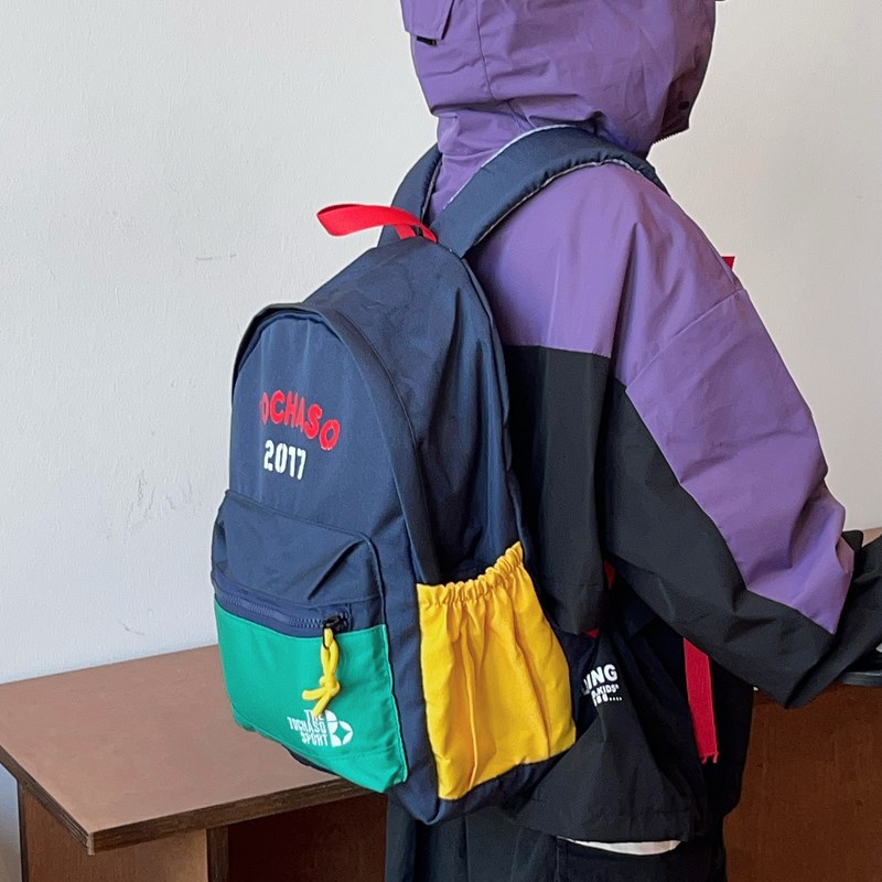 유치원 SCHOOLBAG BOYS의 한국 스타일 잘 생긴 캐주얼 여행 가방 소녀 패션 대비 색상 감소 배낭