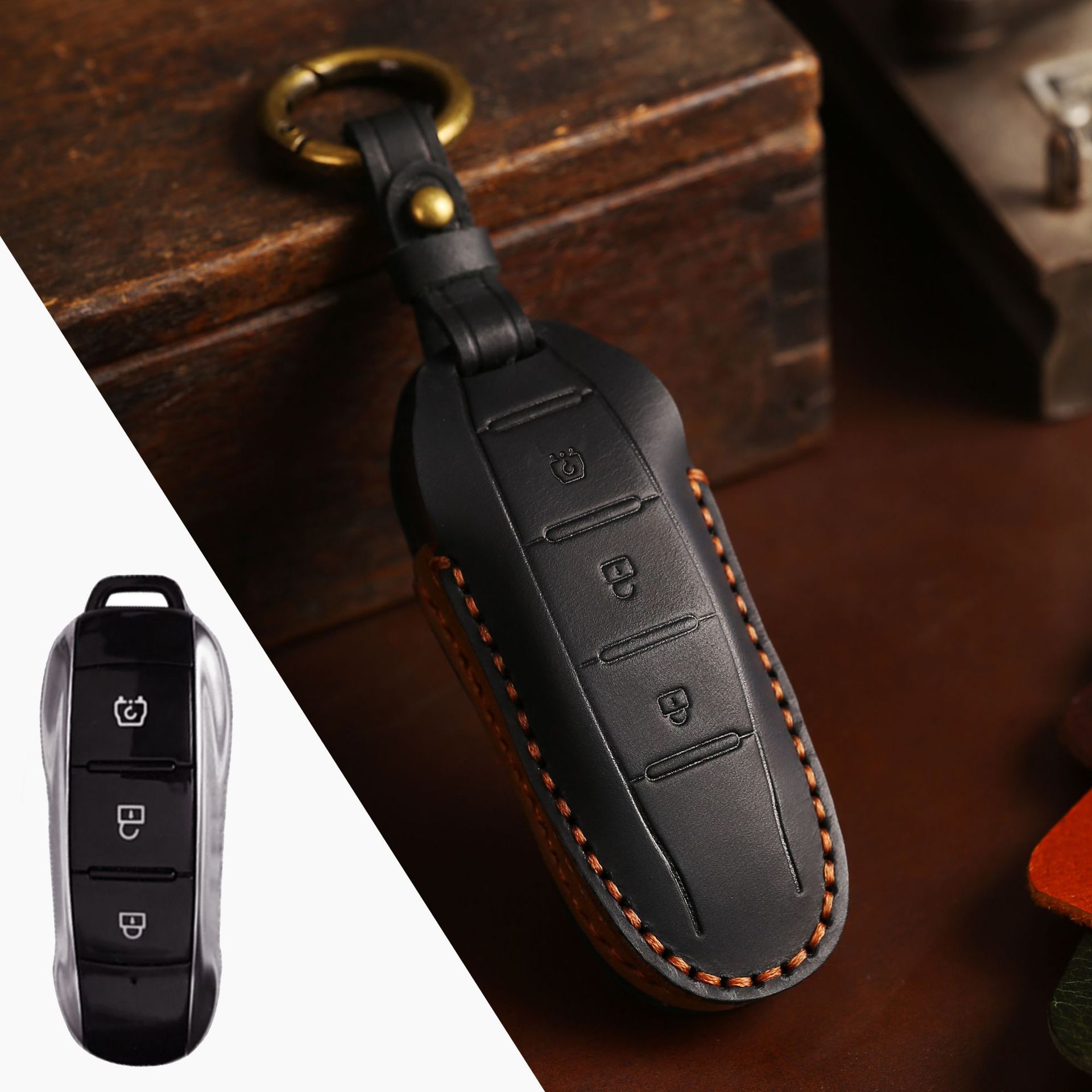 Dongfeng Peugeot Key Case 5008 308 408 508 3008 2008 4008 Automobile  Leather Key Case key holder car key cover