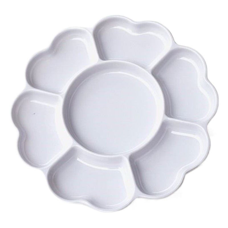 Disco de pintura de porcelana de imitación blanca resistente a la caída disco de pintura al por mayor Plato de tinta de cerámica mariposa pintura china pintura paleta multi-funcional