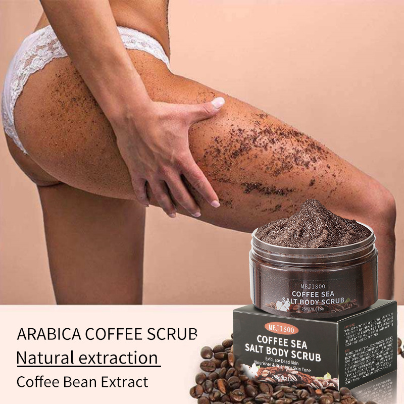 Cross-Border Trade Coffee Body Scrub, Deep Cleansing Sea Salt Exfoliating Coconut Scrub