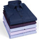 Middle-aged men's striped short-sleeved business shirt comfortable non-ironing casual dad pocket men's shirt wholesale generation