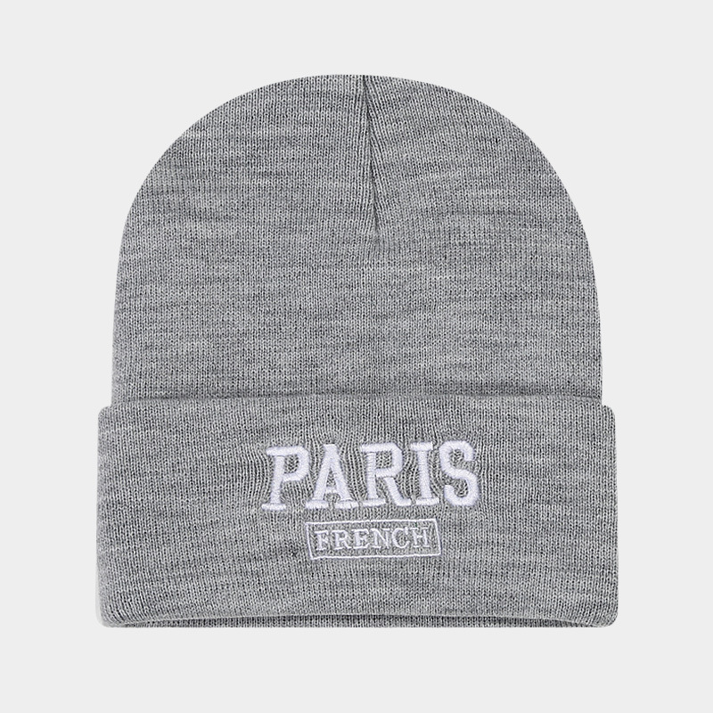 Korean version of Instagram large edition knitted for women with small embroidered letters, woolen pullover hat, big_voghion.com