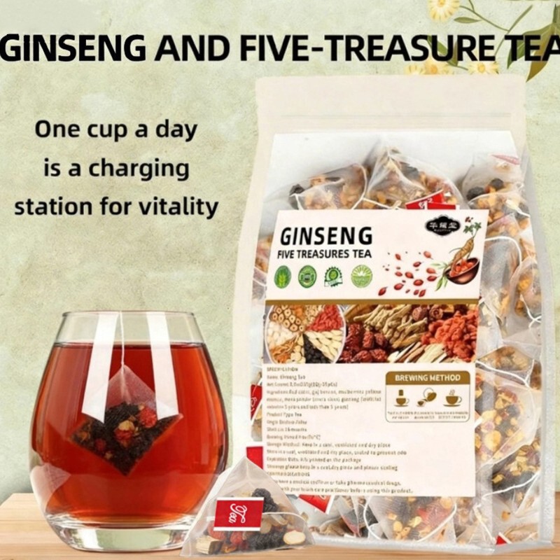 Factory Direct Sales Ginsengfivetreasuretea English Version Ginseng Five Treasures Tea Amazon Tk Bestseller