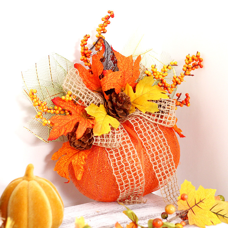 アマゾンの新商品ハロウィーン装飾品秋の豊作節紅葉カボチャの花輪ホームペンダント壁掛け|undefined
