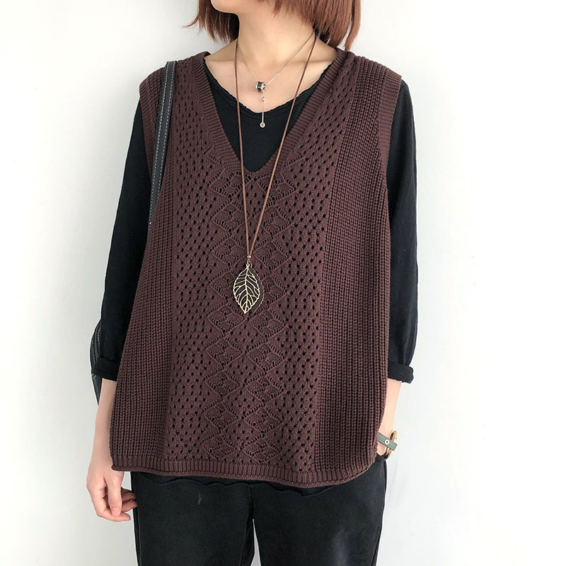 レトロな文芸の袖なしのセーターの婦人服のニットベスト|undefined