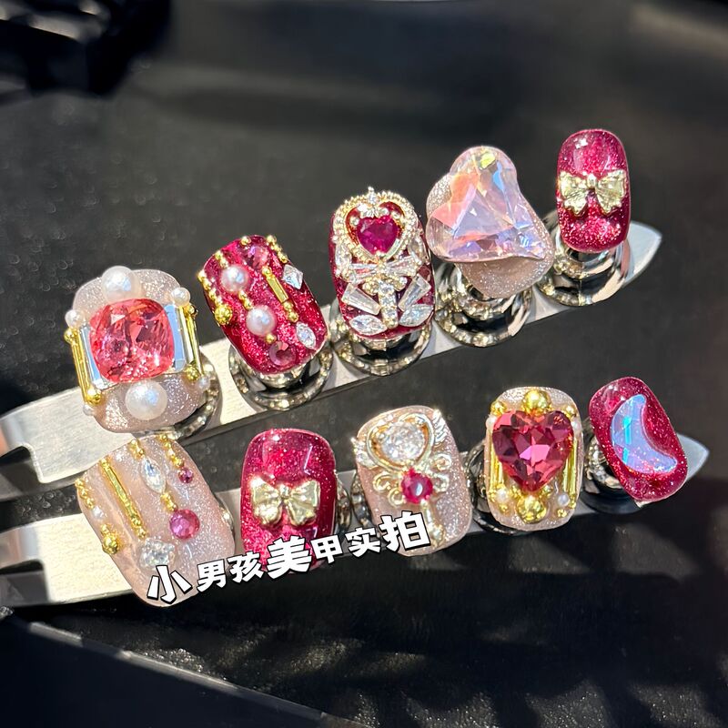 Sailor Moon Heavy Industry Advanced Whitening Little Boy Nail Art Purely Handmade Wearable Nails Removable Stickers 895
