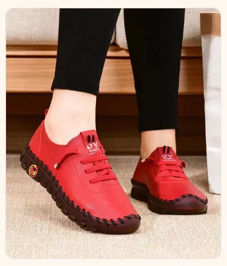 Zapatos planos de moda en liquidación, con suela suave, cosidos a mano, mocasines casuales sin cordones para mujer, talla grande, de exportación. image 6