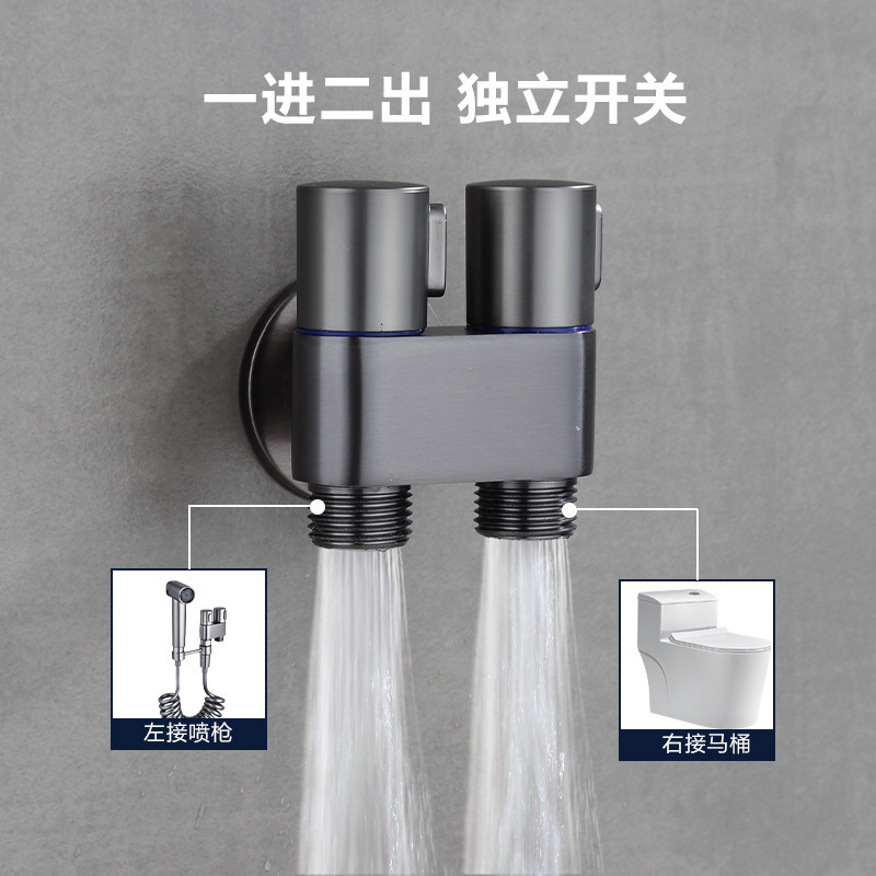 跨境不锈钢望远镜马桶伴侣妇洗器洗屁器家用卫生间喷枪一进二出|undefined