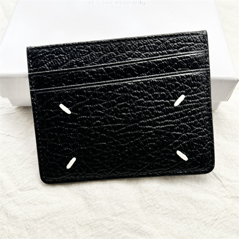 Maison Margiela Four Stitches Card Holder Grained Leather Black