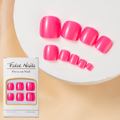 穿戴甲腳甲片薄荷綠亮油腳指甲貼片假指甲腳甲辣妹穿戴甲成品批發