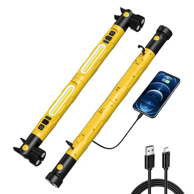 İşçi projektorları high-lumen foldable emergency car inspection - car-light-repair-work-light-clamp-detachable-model-5200mah-yellow