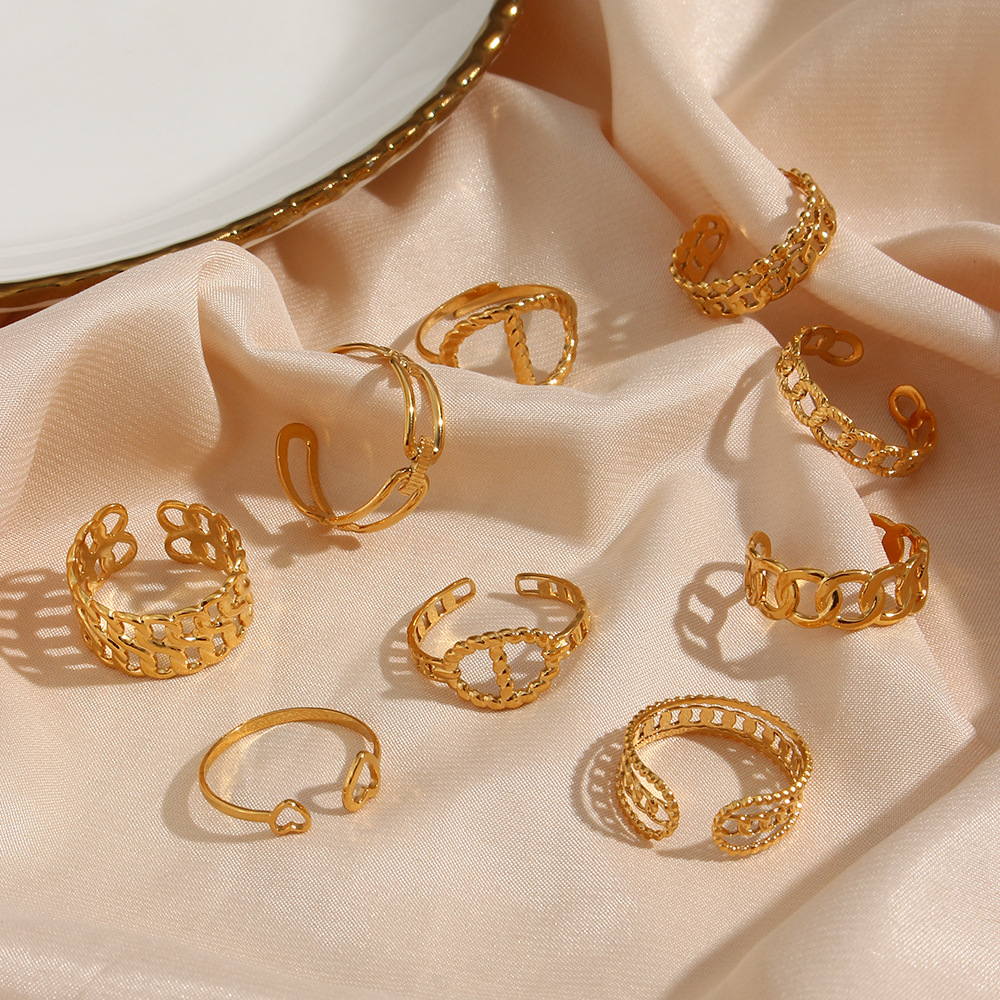 Fashion Geometric Stainless Steel Open Ring Plating Stainless Steel Rings