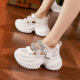 Thick-soled Torre Shoes Women's 2024 New Summer Hollow Mesh Breathable Shoes Rhinestone Fashion All-match Casual Sandals