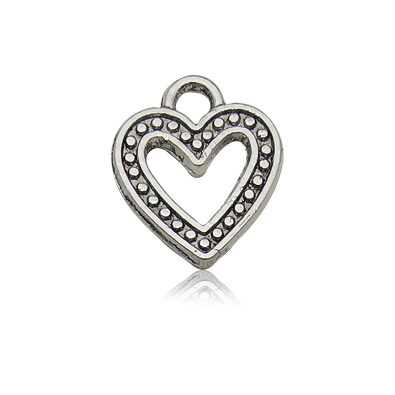 Bricolaje aleación accesorios de la joyería collar 1 melocotón corazón pendientes colgante hueco amor pulsera colgante hecho a mano Accesorios