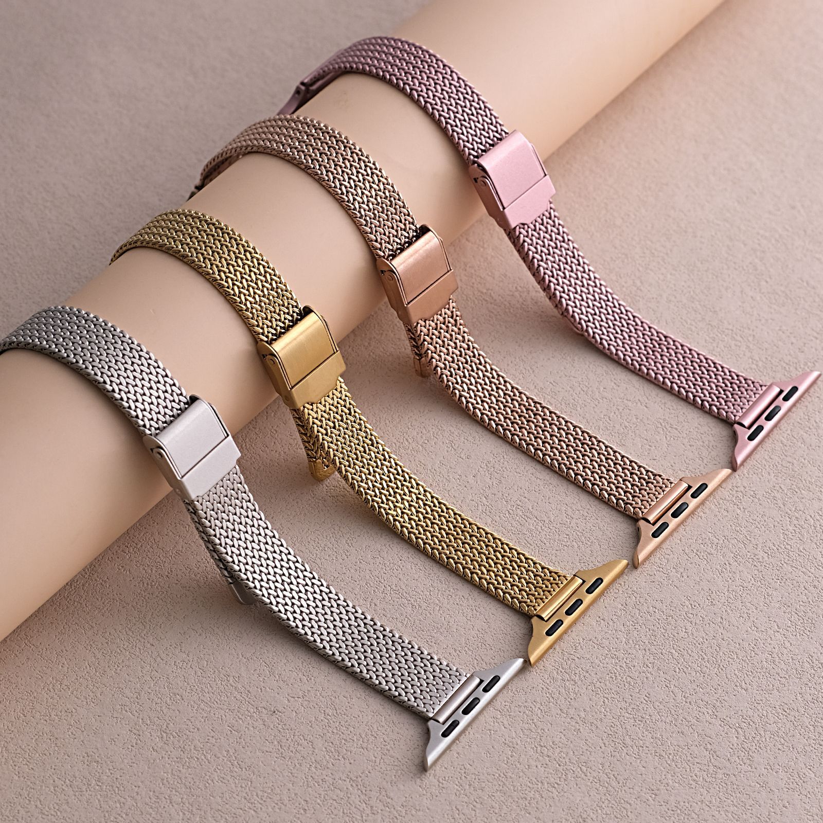 For Apple applewatch Strap Stainless Steel Metal Wheat Snap iwatchs10 Women's Watch Strap