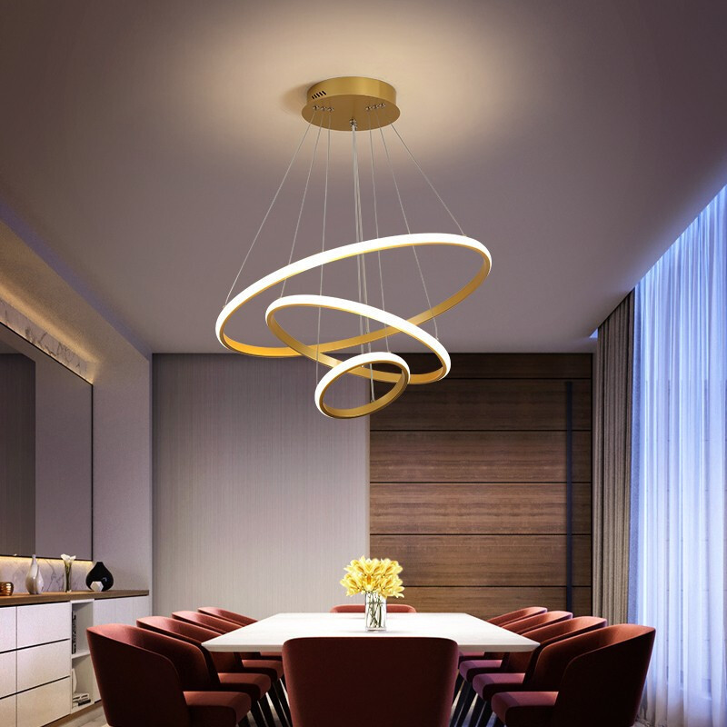 Gold minimalist dining room chandelier r...
